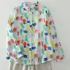 Cárdigan Azul Artístico con Estampado de Burbujas, Camisa Fina de Manga Larga Protectora del Sol para Mujer, Colección Primavera y Otoño 2026