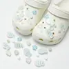 Buraco sapatos acessórios de alta qualidade ervilhas sapatos sapatos flor decorativo fivela diy acessórios jóias chinelos fivela removível sapato fivela