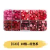 Perlas de cera octogonales, 100 estilos en compartimentos separados, perlas de cera para sellos de cera, empaque de caja de color mixto, venta al por mayor