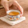 Flor de albaricoque rama azul pétalo taza imitación canción taza de té de cerámica taza maestra individual de alta calidad juego de té kung fu taza de té abierta