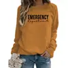 Comércio Exterior Amazon Suprimento Emergência Moletom Feminino Gola Redonda Estampado Outono e Inverno Tamanho Europeu Solto Casual Versátil