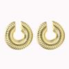 Europeo y Americano Transfronterizo Nueva Moda Tubo Cilíndrico Grueso Hueco Aretes Clip para la Oreja Simples Chapados en 18k Agujeros en las Orejas