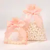 Bolsas de Malla Transfronterizas con Lazo, Bolsas para Dulces de Boda, Bolsas de Almacenamiento para Empaque de Regalos de Fiesta, Bolsas con Cordón