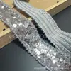 4.1cm elástico lentejuela hecho a mano DIY lentejuela tocado de danza borde de tela banda elástica brillante accesorio de ropa encaje
