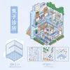 Adesivos de Paisagismo para Restaurante Tubarão Micro-Tinta Estéreo Miniatura Visual 3D Cena de Cabana Desenho Animado Infantil Adesivos de Paisagismo Descompressão