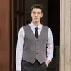 Novo colete cardigã de lã 100% masculino, dupla face, gola V, cor sólida, com bolsos, para sobreposição, outono/inverno 2026
