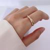 Anillo de Acero de Titanio Personalizado de Temperamento para Mujer Nicho Diamante de Alta Calidad Roma Oro Rosa 18k Anillo de Celebridad de Internet Joyería de Moda