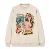 Camiseta de Manga Corta Impresa Estilo Hip-Hop Retro Americano Transfronterizo Sabrina Carpenter, Sudadera con Capucha de Manga Larga y Cuello Redondo de Peso Pesado