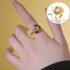 Anillo Exquisito Super Brillante de Circonita para Niñas, Lujo Accesible y Anillo de Apertura Ajustable de Gama Alta, Baño de Oro Real Simple