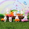Fofo fofo coelho PVC enfeites de carro micro paisagem decoração de bolo coelho brinquedo artesanato enfeites