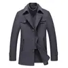 Nueva Ropa Exterior de Lana con Doble Cuello Otoño e Invierno, Ropa Exterior de Algodón y Lana para Negocios Sin Planchar, Ropa Exterior de Lana para Hombre, Cremallera Horizontal 02