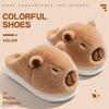 Pantuflas de Algodón Kapibala para Mujer Invierno 2025 Nuevas Pantuflas de Algodón Gruesas y Cálidas con Forro de Felpa para el Hogar