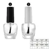 Botella de vidrio redonda transparente para esmalte de uñas de 3 ml Contenedor cuadrado para esmalte de uñas de 10 ml Botella vacía dividida para pegamento de uñas de 15 ml