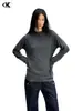 Camiseta Básica de Manga Larga de Color Sólido Estilo Americano 11Kn para Hombre y Mujer, Corte Holgado, Secado Rápido Antibacteriano de Lyocell, Cuello Redondo