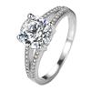 Ancla con mercancía 2 Quilates fila taladro brazos de anillo divididos hueco anillo de diamante imitación Mossan taladro anillo abierto