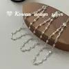 Nueva joyería coreana de estilo fresco y elegante, pulsera de plata de ley S925 con nariz de cerdo brillante empalmada, diseño de nicho con un toque de clase