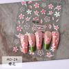 Pegatinas de uñas en relieve 5D tridimensionales de camelia y henna, flor de cerezo, flor de cinco pétalos, decorativas, con patrón pequeño