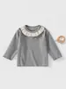 Nueva Camiseta de Manga Larga de Princesa para Niña de Primavera y Otoño, Tejido Suave Grado A, Top Versátil de Encaje para Bebé Niña