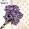 Flores de Rosa Artificiales con Bordes Quemados, Flores Falsas, Plantas Verdes al por Mayor, Manualidades para Decoración de Bodas, Estilo Ins Transfronterizo