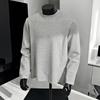 Sudadera con Cuello Redondo de Silueta Desconstruida con Empalme para Hombre Otoño Diseño Limpio Holgada Cuadrada Pulóver