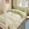 Juego de Tres Piezas de Gasa de Doble Capa para Cama de Dormitorio Estudiantil Sábana Funda de Edredón Individual para Cama de Dormitorio de Verano