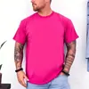 [Camiseta de Algodón Talla Europea] Nueva Camiseta Cultural de Estilo Europeo y Americano de Peso Pesado, Cuello Redondo, Color Liso, para Hombres y Mujeres, Camiseta Casual de Manga Corta, Verde Militar