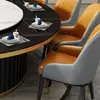 Suministro Directo de Fábrica Mesa de Comedor Eléctrica de Hotel para 20 Personas, Mesa Redonda Grande de Nuevo Estilo Chino con Cubierta de Piedra, A Prueba de Fuego para Salón Privado de Restaurante