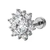Aretes de Acero Inoxidable con Diseño de Nicho, Aretes de Zirconia de Cisne Pequeño, Tornillos para Cartílago Auricular, Piercing Corporal, Joyería Transfronteriza