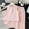Novo Conjunto de Algodão de Verão para Meninas, Conjunto de Duas Peças Elegante e Doce com Colete sem Mangas de Renda e Calças de Perna Larga para Bebês