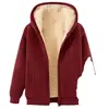Sudadera cálida de invierno con forro polar engrosado para hombres y mujeres, chaqueta casual holgada para parejas, conjunto de 2 piezas