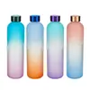 Copo de plástico de 1000ml Copo Espacial Grande Capacidade Gradiente Fosco Copo de Água Tampa de Cobre Puro Tritan Tampa de Aço Inoxidável