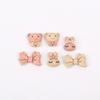 Novo Rosa Curry Coelho Arco Urso Cabeça Do Telefone Móvel Caso Artesanal Diy Acessórios Copo de Água Patch Hairpin Hairpin