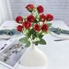 Simulação de novo produto transfronteiriça 5 garfos cor de mola rosa pequena flor artificial casamento hotel arranjo de flores adereços de flores decorativas fábrica atacado