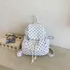 Mochila fofa de bolinhas estilo coreano, fresca e estilosa, mochila casual de grande capacidade, bolsa para o dia a dia, mochila moderna e da moda