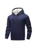 Moletom com Capuz Tamanho Europeu Comércio Exterior Masculino Cor Sólida Versão Pública Solto Casual Jaqueta Esportiva Forrado com Fleece Espessado Par de Top