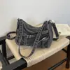 Bolso de mezclilla para mujer, nueva moda casual de verano de tendencia 2026, adecuado para la escuela y el trabajo, versátil bolso de hombro y bolso cruzado