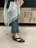 Primeiro Encontro com os Sapatos Mary Jane de Salto Grosso Nicho Estilo Francês para Mulheres, Primavera/Verão 2026 Bico Fino Boca Rasa Couro Macio Sapatos de Salto Único