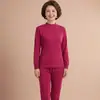 2601 Estilo Algodón Puro 100% Unisex Conjunto de Cuello Alto y Bajo 32 Hilo Alto Térmico Absorbente de Sudor Capa Base