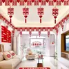 Decoração de sala de estar suprimentos de casamento conjunto de layout de quarto de casamento palavra feliz de casamento renda teto do quarto conjunto completo