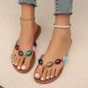 Pantuflas de Moda de Verano para Mujer de Comercio Exterior Transfronterizo, Chanclas Planas Versátiles Estilo Coreano, Sandalias de Talla Grande de Moda para Mujer