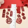 Surtido de 30 suministros de boda de bendición de fortuna roja estilo chino, colgante DIY, caja de dulces, llavero, accesorios de joyería