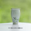 Paquete Grabado Pura Pintura a Mano Bambú Verde Taza Maestra Juego de Té Cerámico para el Hogar Taza de Té Fresco Taza para Invitados Taza Personal Individual