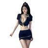 Sexy lingerie net vermelho aeromoça uniforme isca hip saia terno das mulheres sexy boate roupa atacado