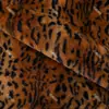 Tela de felpa con estampado de piel de conejo degradado y patrón de círculo de leopardo grande, Tela con estampado de animal de imitación de piel de conejo para camas de mascotas, Ropa y zapatillas