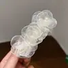 Nuevo Accesorio para el Cabello con Flor de Seda en la Parte Superior, Pasador Estilo Coreano para la Parte Trasera de la Cabeza, Accesorio para el Cabello con Pinza de Resorte, Pasador de Presión para el Cabello para Mujeres, Versión Coreana