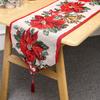 2025 Novo Produto Transfronteiriço Caminho de Mesa de Desenho Animado com Franjas Tricotadas Papai Noel Boneco de Neve Toalha de Mesa Decoração de Mesa de Jantar Tapete Isolante