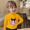 Y2332# Veludo alemão quente blusa de manga comprida para meninas blusa de manga comprida infantil outono e inverno gola semi-alta camiseta de manga comprida de outono moda