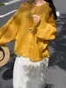 Então Camisa Confortável de Linho 100% Respirável Leve Estilo Coreano Solto Simples Cardigan Top com Proteção Solar 5019