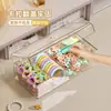 Caixa de armazenamento transparente com quatro compartimentos para acessórios de cabelo, organizador de mesa para elásticos de cabelo infantis, presilhas e fitas de cabelo, com tampa e caixa de armazenamento à prova de poeira