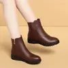 Populares 2026 Inverno Novo Sola Grossa Antiderrapante Leve Feminino Forrado com Lã Quente Sapatos de Couro Botas de Neve Sapatos Individuais